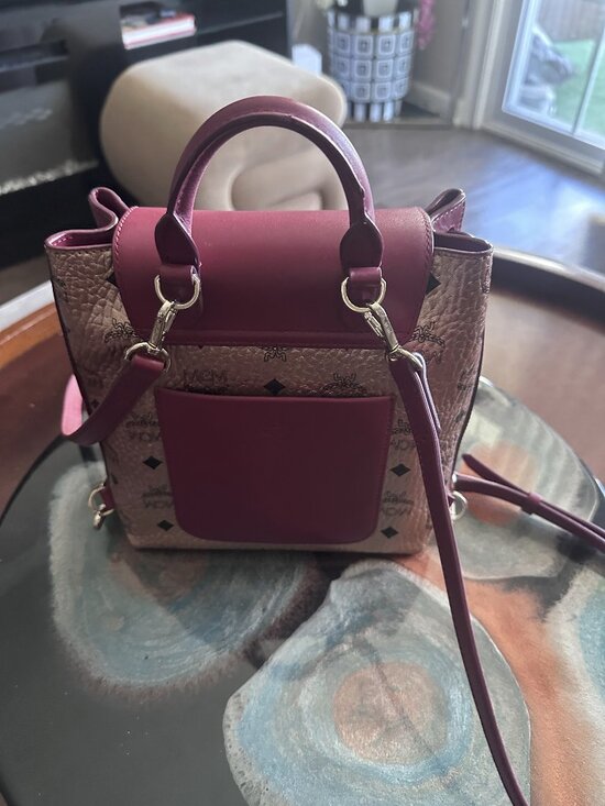 MFO Champaigne / Gold Colorblock Leather Backpack - Beautiful! main image 12